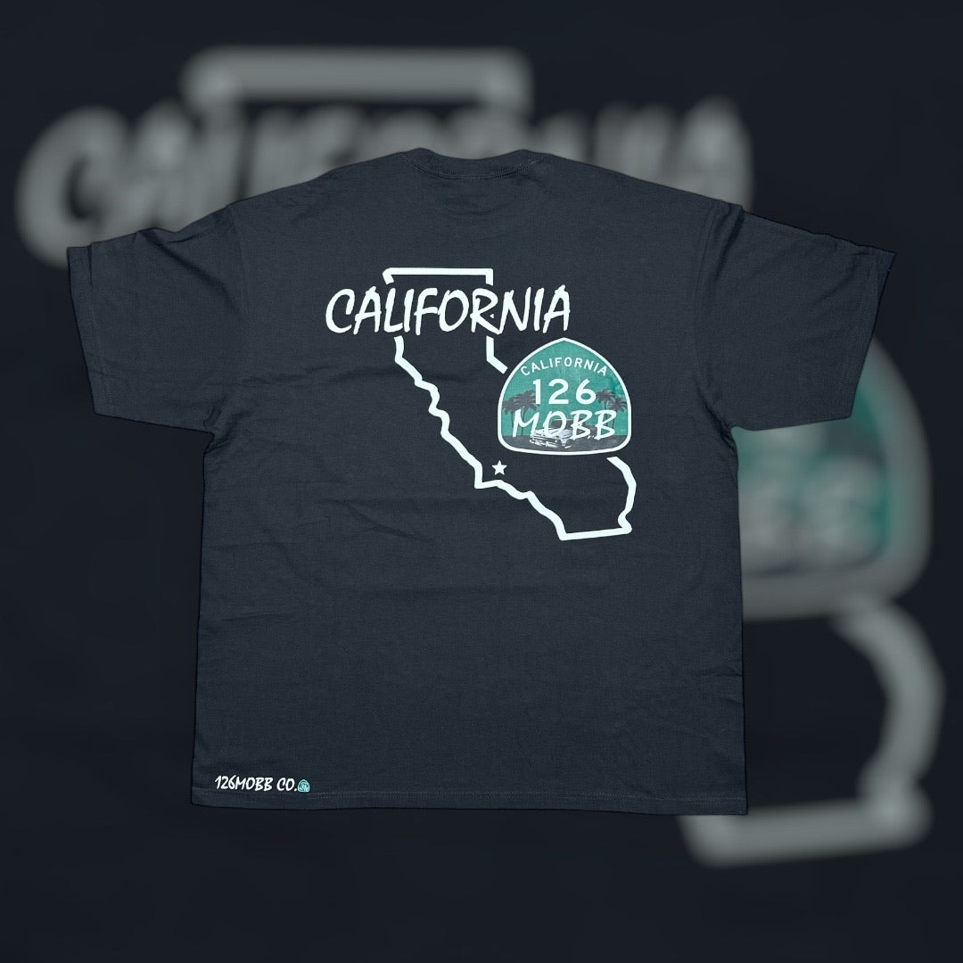 126MOBB CO. T-SHIRT – OG CALIFORNIA STATE SHIELD (BLACK)