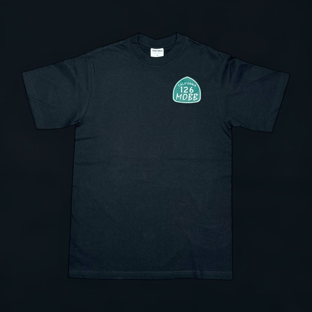 126MOBB CO. T-SHIRT – OG CALIFORNIA STATE SHIELD (BLACK)
