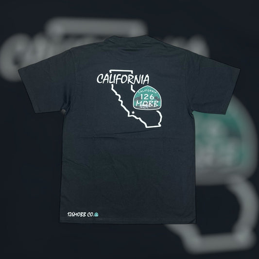126MOBB CO. T-SHIRT – OG CALIFORNIA STATE SHIELD (BLACK)